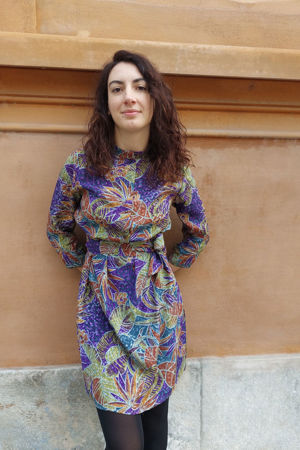 Picture of "mao" dress in purple floral