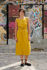 Picture of Minimal wrap midi dress in yellow