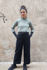 Picture of high waist straight leg pants black