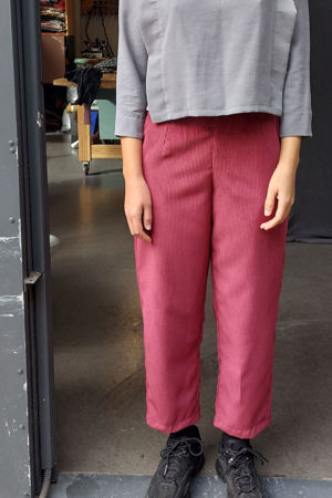 Picture of high waist  tapered pants in cerise