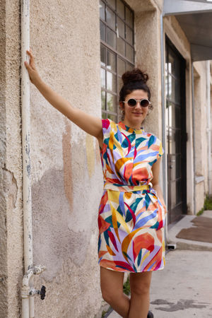 Picture of "aquarelle" mao shirt dress