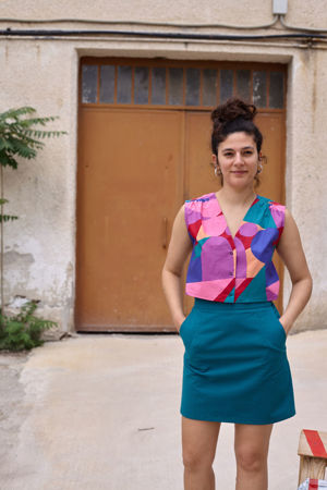 Picture of "vest" mini dress in teal colorblast
