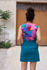 Picture of "vest" mini dress in teal colorblast