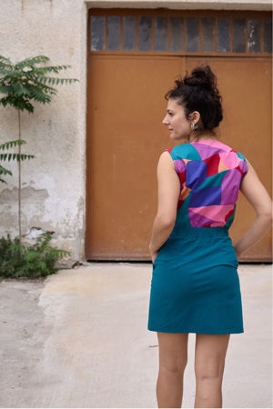 Picture of "vest" mini dress in teal colorblast