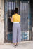 Picture of vest jumpsuit in yellow grey