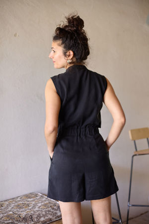 Picture of shirt playsuit in black