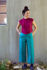Picture of high waist wide leg pants aqua