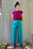 Picture of high waist wide leg pants aqua