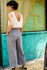 Picture of high waist wide leg pants grey