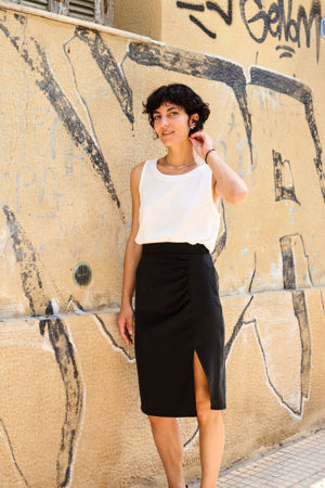 Picture of gathered pencil skirt