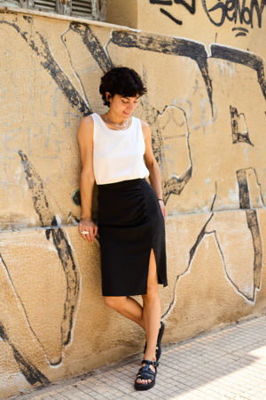 Picture of gathered pencil skirt