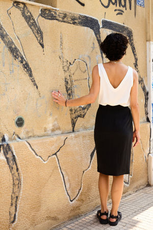 Picture of gathered pencil skirt
