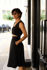 Picture of front pleat midi dress black
