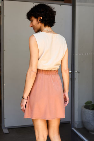 Picture of front pleat mini dress pastels