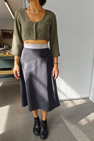 Picture of crop vest dress olive black