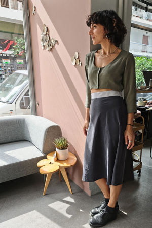 Picture of crop vest dress olive black