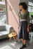 Picture of crop vest dress olive black