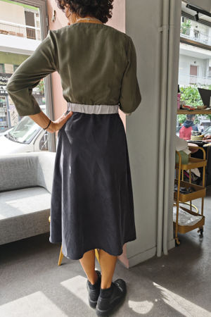 Picture of crop vest dress olive black