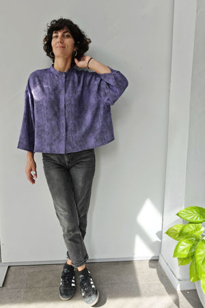 Picture of oversized mao shirt in purple