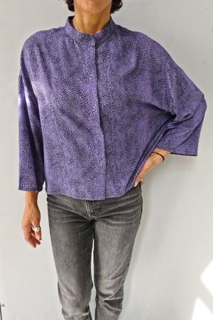 Picture of oversized mao shirt in purple