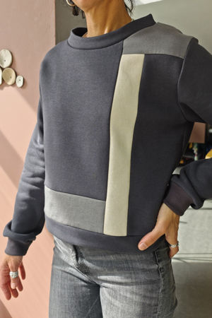 Picture of "mondrian" top greys cream