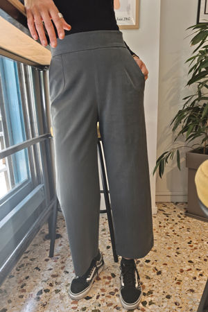 Picture of high waist straight leg pants blue grey