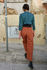 Picture of high waist straight leg pants cinnamon brown