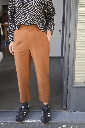 Picture of basic pants in ochre brown