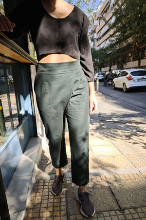 Picture of "wrap" pants in forrest green
