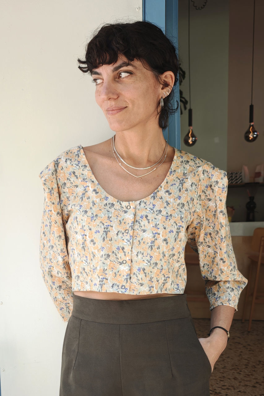 Picture of poor things top in pastel floral