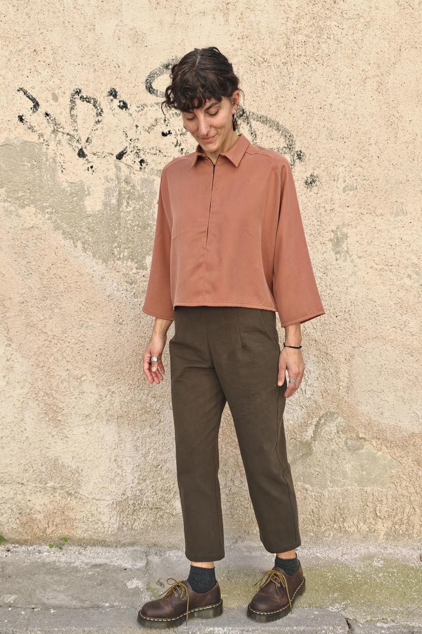 Picture of zip shirt in terracota
