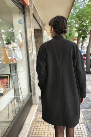Picture of oversized raglan coat in black