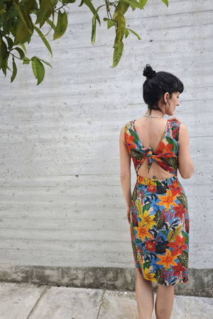 Picture of "flow"  dress in blue floral