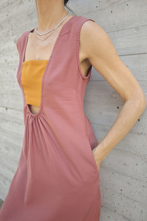 Picture of "bandeau" mini dress peach