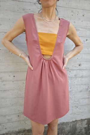Picture of "bandeau" mini dress peach