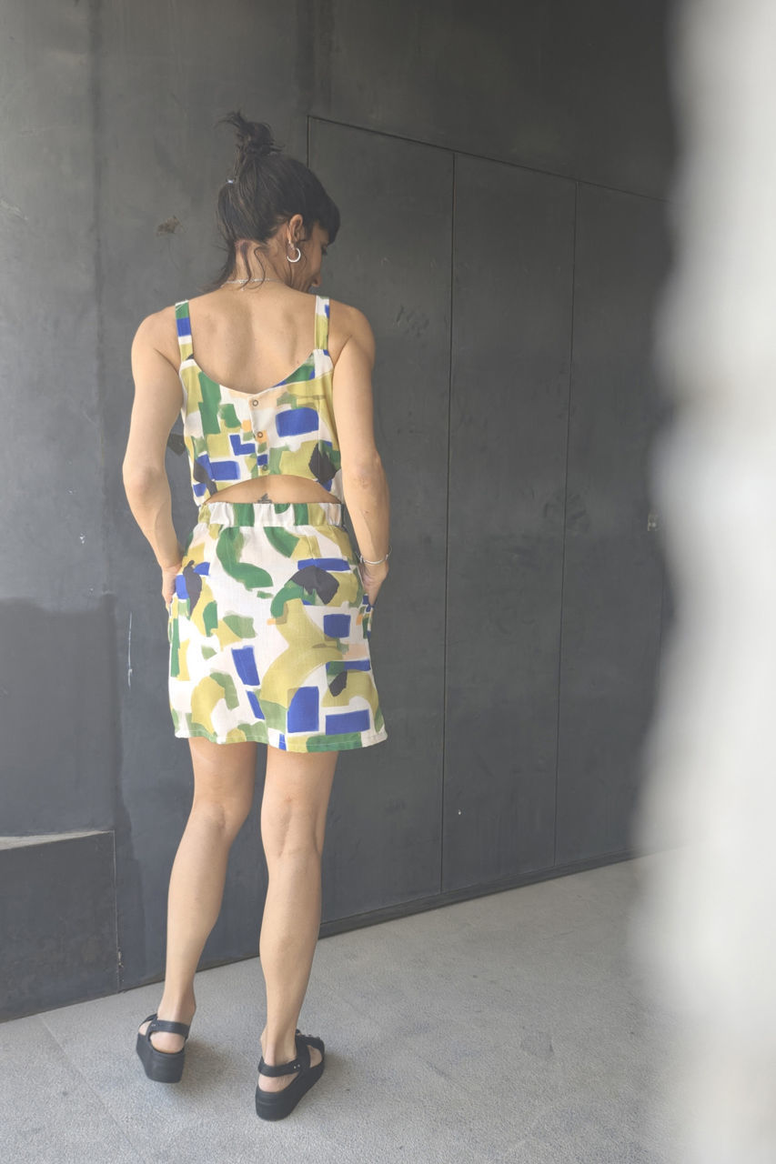 Picture of "free" mini dress grass blue geometric