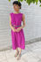 Picture of "scrunchie" midi dress in magenta- floral