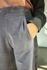 Picture of pleat  barrel pants in blue grey